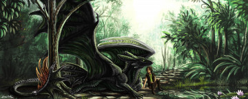 Картинка рисованные животные сказочные мифические мальчик дракон