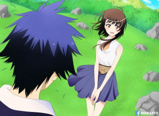 Картинка аниме nisekoi фон девушка взгляд