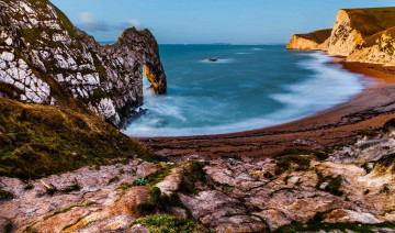 Картинка природа побережье море арка пляж пейзаж скала