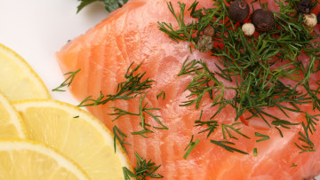 Картинка еда рыбные+блюда +с+морепродуктами лимон форель укроп