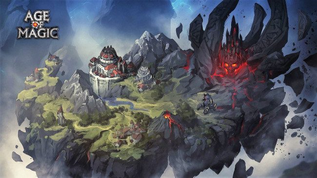 Обои картинки фото видео игры, age of magic, остров, скалы, замок