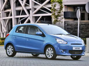 Картинка автомобили mitsubishi 2014г za-spec mirage синий