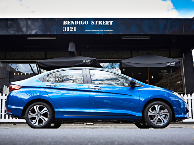 Обои картинки фото автомобили, honda, city, au-spec, 2014, синий