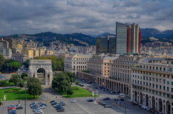 Картинка города -+панорамы арка победы генуя панорама италия площадь