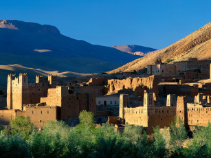 Картинка kasbah ruins dades gorge atlas mountains morocco города исторические архитектурные памятники