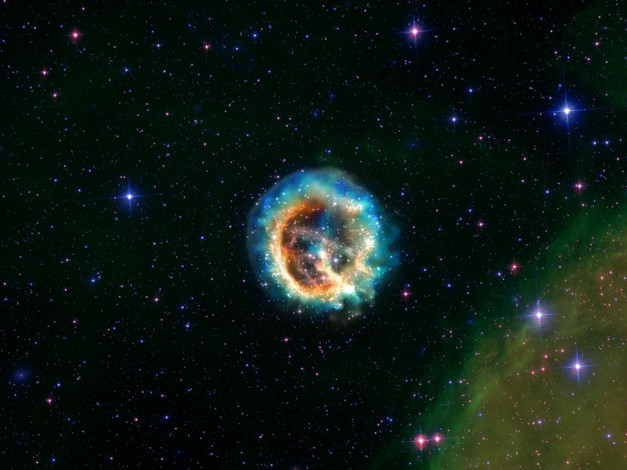 Обои картинки фото остаток, сверхновой, e0102, 72, космос, галактики, туманности