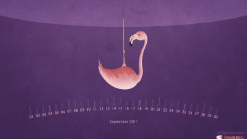 Картинка календари рисованные векторная графика фламинго розовый