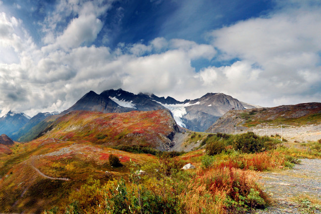 Обои картинки фото природа, горы, аляска, облако