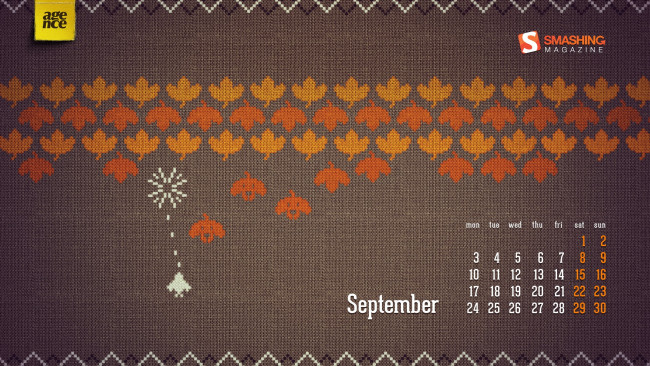 Обои картинки фото календари, рисованные, векторная, графика, листья, осень