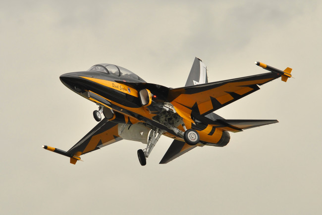 Обои картинки фото t50, trainer, farnborough, airshow, 2012, авиация, боевые, самолёты, истребитель, в, полете, учебно-тренировочный