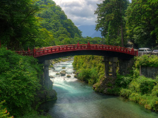 Картинка nikko japan природа реки озера река мост парк
