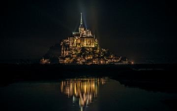 Картинка города крепость+мон-сен-мишель+ франция mont saint-michel