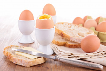 Картинка еда Яйца хлеб яйца масло