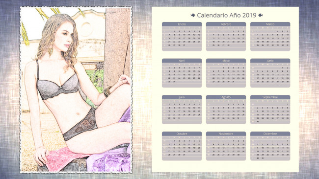Обои картинки фото календари, компьютерный дизайн, девушка, взгляд