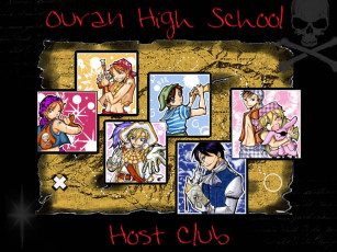 обоя аниме, ouran, high, school, host, club