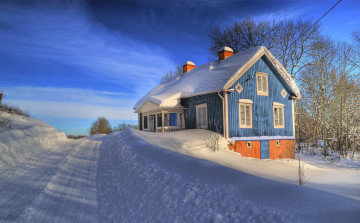 Картинка города здания дома дом зима дорога