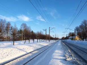 Картинка разное транспортные средства магистрали снег рельсы