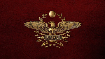 обоя разное, надписи, логотипы, знаки, герб, символ, рим, римская, империя, красный, кожа, фон