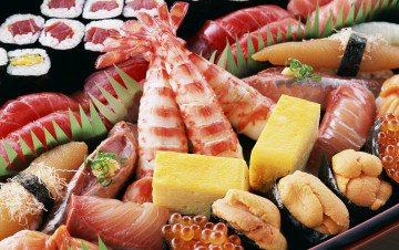 Картинка еда рыба морепродукты суши роллы деликатесы