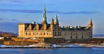 обоя kronborg, castle, города, дворцы, замки, крепости, замок, море, мыс