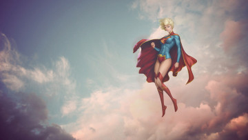 Картинка рисованные люди супермен девушка
