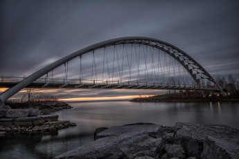 Картинка humber+bay+bridge +sunrise города -+мосты река мост