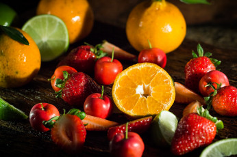Картинка еда фрукты +ягоды клубника яблоко ягоды