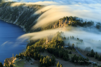 Картинка природа реки озера лес туман утро озеро