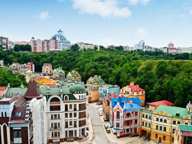 Обои картинки фото города, киев , украина, улица, дома, киев, панорама