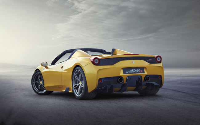 Обои картинки фото автомобили, ferrari, желтый, 2015г, 458, speciale, a