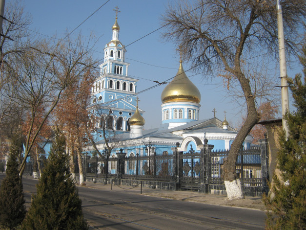 Обои картинки фото города, - православные церкви,  монастыри, храм, ташкент, осень, купол