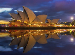 Картинка города сидней+ австралия ночные огни австрия сидней ночной город