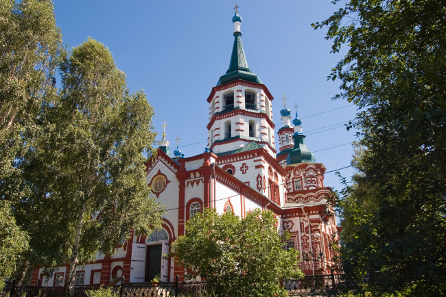 Обои картинки фото крестовоздвиженская церковь иркутск, города, - православные церкви,  монастыри, иркутск, православие, россия, храм, крестовоздвиженская, церковь