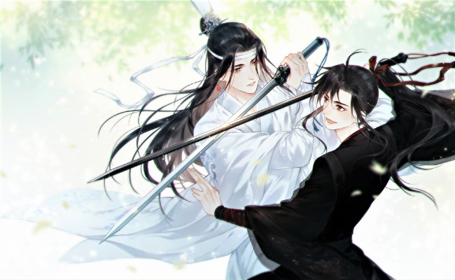 Обои картинки фото аниме, mo dao zu shi, вэй, усянь, лань, ванцзы, мечи, лето