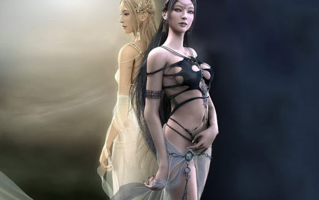 Обои картинки фото видео игры, shaiya,  light and darkness, девушки