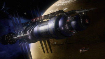 Картинка babylon-5 рисованное кино +мультфильмы корабль планеты космос