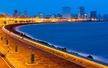 Картинка mumbai india города огни ночного набережная