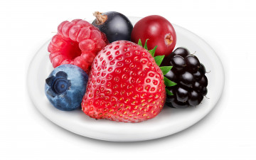 Картинка еда фрукты ягоды ежевика клубника витамины