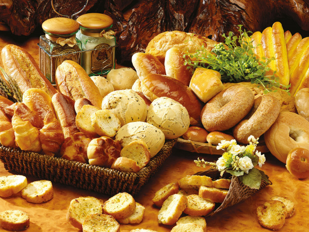 Обои картинки фото еда, хлеб, выпечка, разнообразие