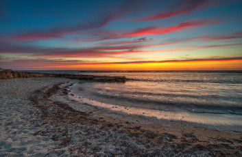 Картинка природа восходы закаты пляж побережье пейзаж море песок закат прибой