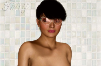 Картинка 3д+графика портрет+ portraits девушка взгляд фон очки