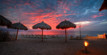 Картинка природа восходы закаты пляж сумерки