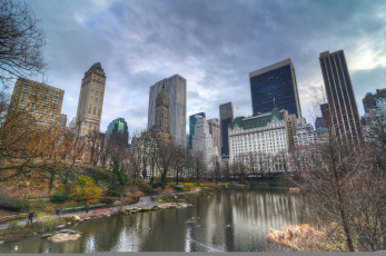 Картинка города нью-йорк+ сша здания город нью-йорк new york city парк небоскребы мегаполис nyc usa осень