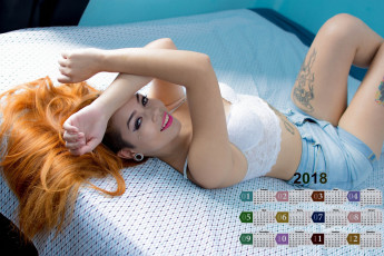 Картинка календари девушки постель тату взгляд 2018