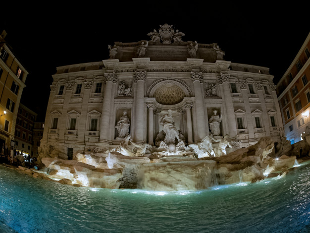 Обои картинки фото roma,  fontana di trevi, города, рим,  ватикан , италия, фонтан, дворец