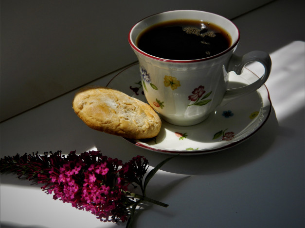 Обои картинки фото еда, кофе,  кофейные зёрна, напиток, чашка