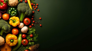 Картинка еда овощи брокколи перец помидоры чеснок