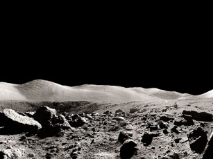 обоя панорама, аполлона, 17, космос, луна