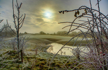 Картинка природа восходы закаты зима поля закат