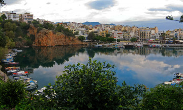 Картинка греция крит города панорамы панорама река